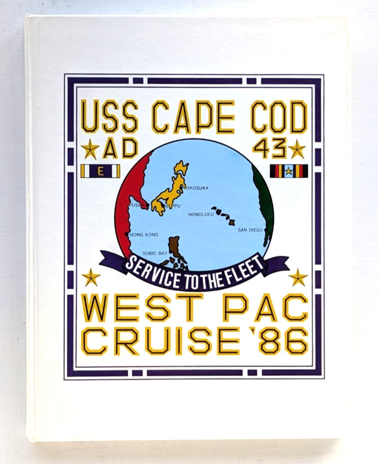 USS CAPE COD AD-43  1986 WESTPAC CRUISE BOOK