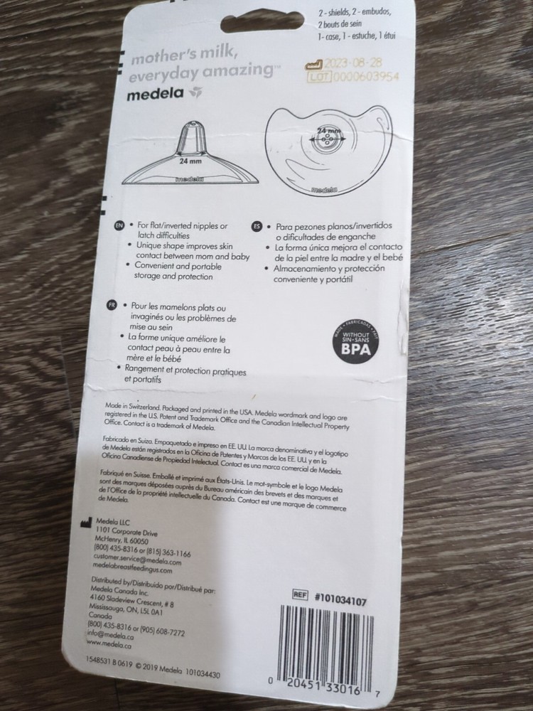 Medela Contact Nipple Shields & Case 24mm 2 Shields