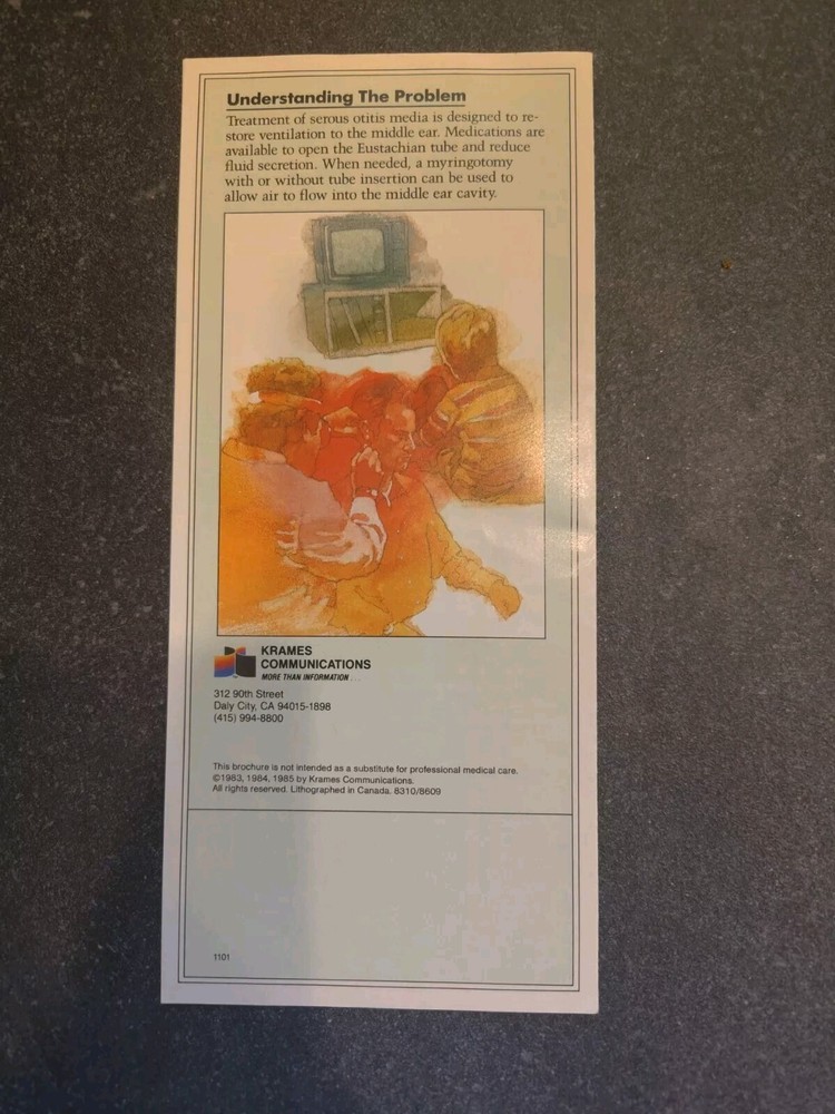 Middle Ear Fluid Brochure 1980's
