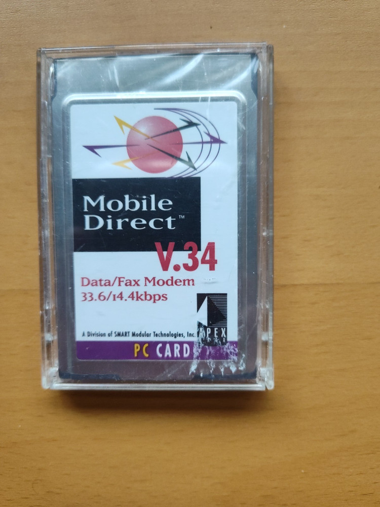 APEX Data Mobile Direct V.34 Data/Fax Modem 33.6/14.4kbps PC Card