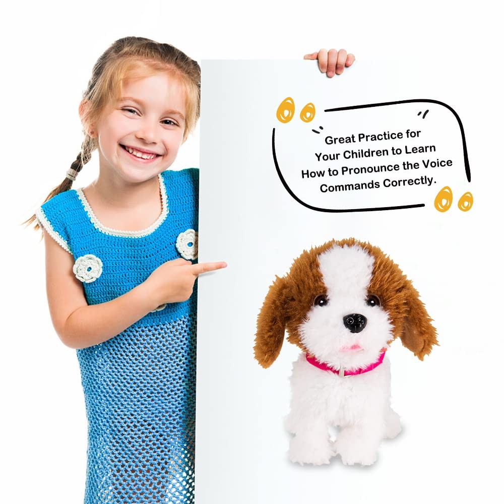 Interactive Voice Command Dog – Plush Goldendoodle Teddy Toy – Responds to 12...