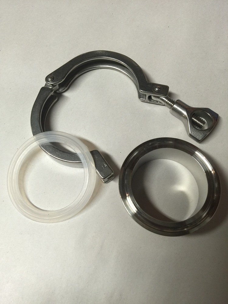 Beer Keg Still Adapter Kit 2" Tri Clamp, Ferrule, & Gasket for Distilling Column