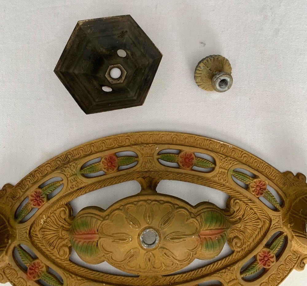 ART DECO CEILING LIGHT FIXTURE TWO LIGHTS C. 1930 YONIC DESIGN