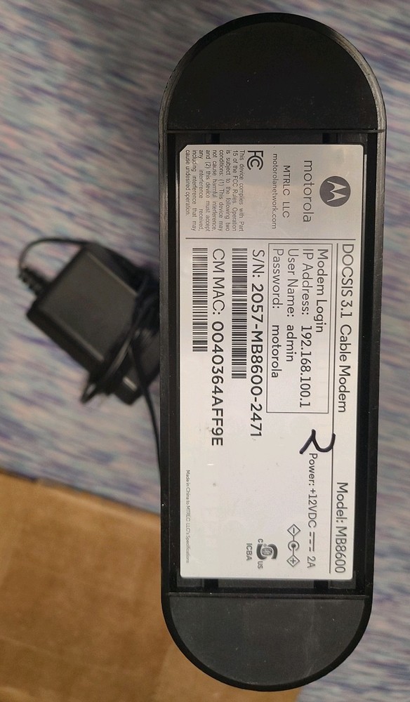 Motorola MB8600 DOCSIS 3.1 Cable Modem