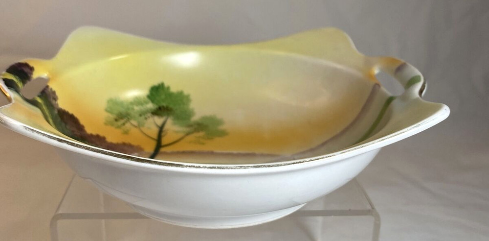 Meito China Hand Painted Handled Bowl