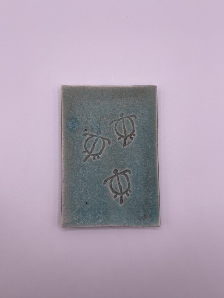 Handmade Studio Art Pottery Sea Turtle Plate Decorative Dish Peahi Maui