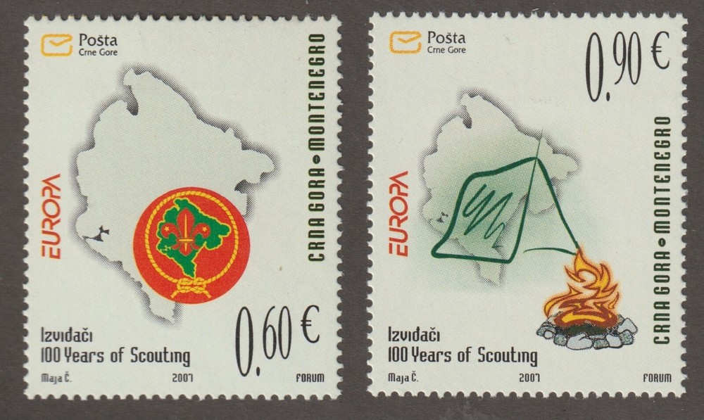 Montenegro 2007 #157-58 Europa Issue (Scouting Centenary) - MNH
