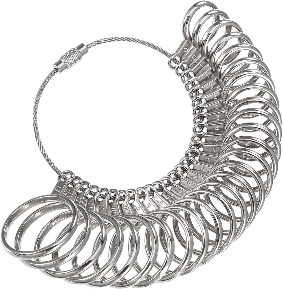Stainless Steel Ring Gauges Finger Sizer Professional Measuring Ring Tool
