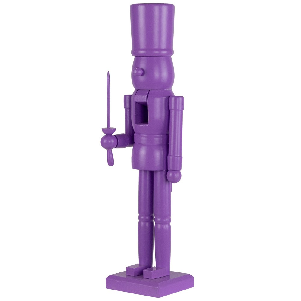 Northlight Nutcracker Soldier Standing Christmas Figure - 15" - Solid Purple