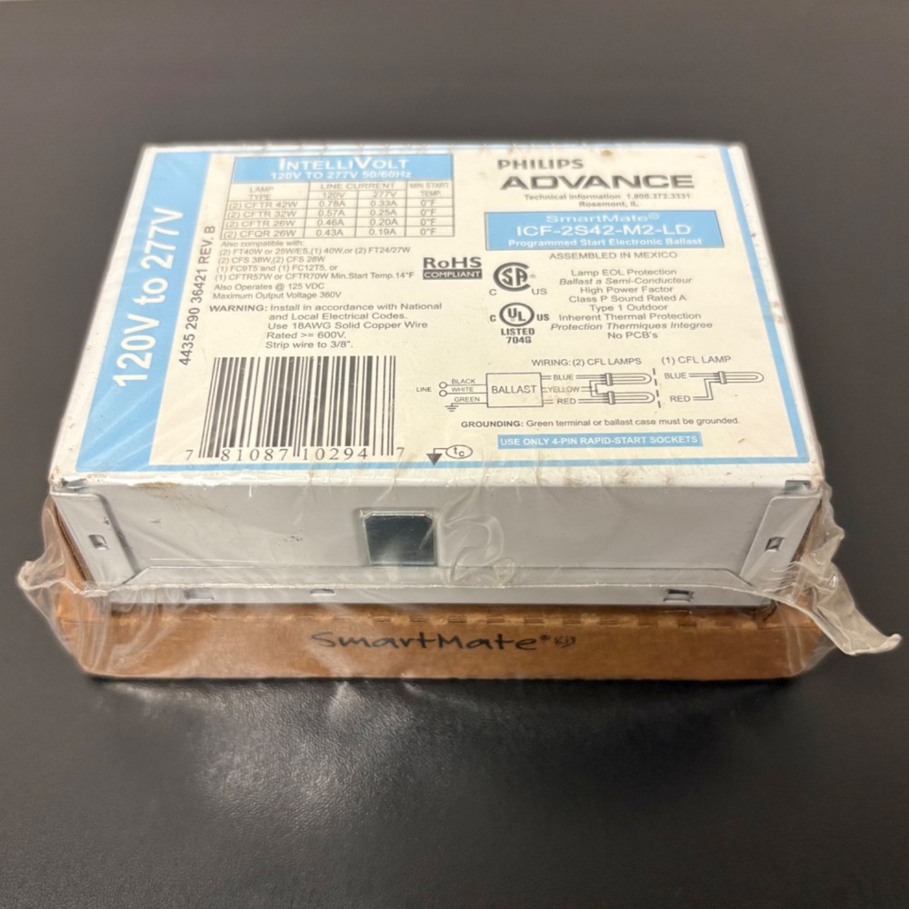 Philips Advance SmartMate ICF-2S42-M2-LD Programmed Start Electronic Ballast