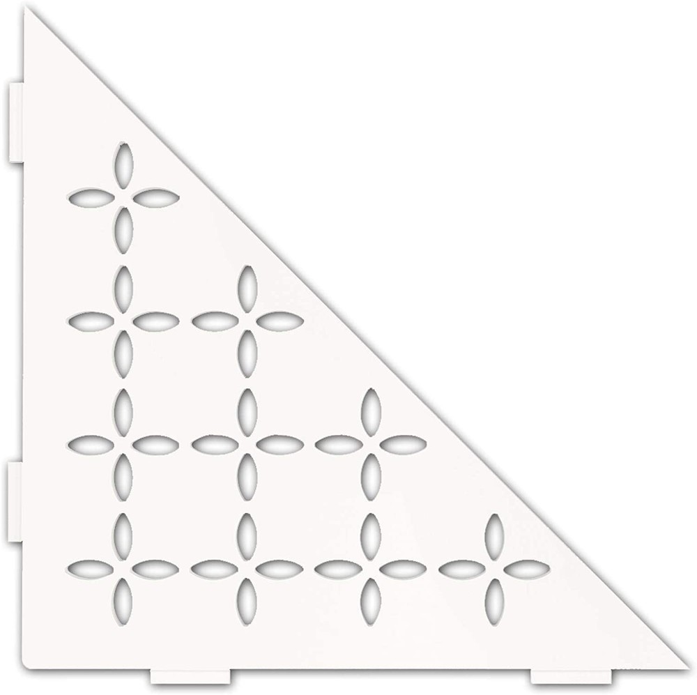 Schluter Systems Triangular Corner Shelf-E - Floral Design Matte White SES1D5MBW