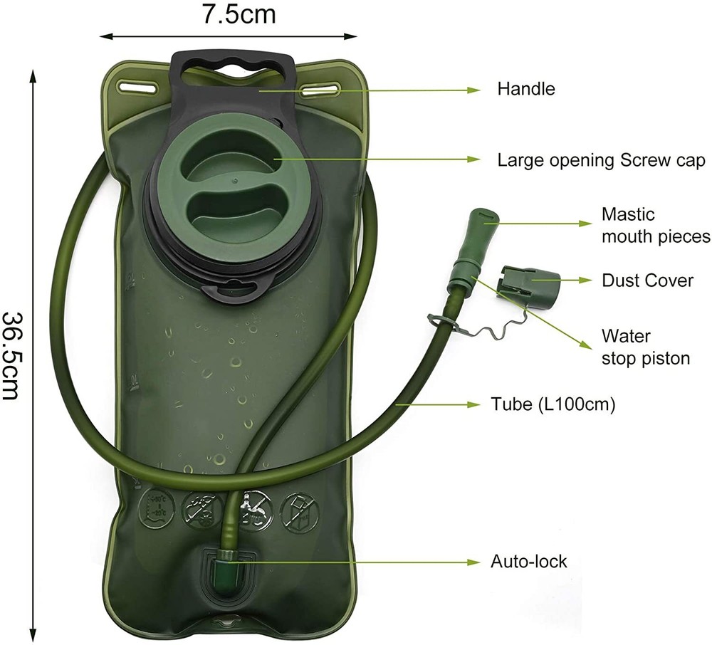 2L Water Bladder Backpack Hydration System Camel bak Pack Bag Camping Hiking US