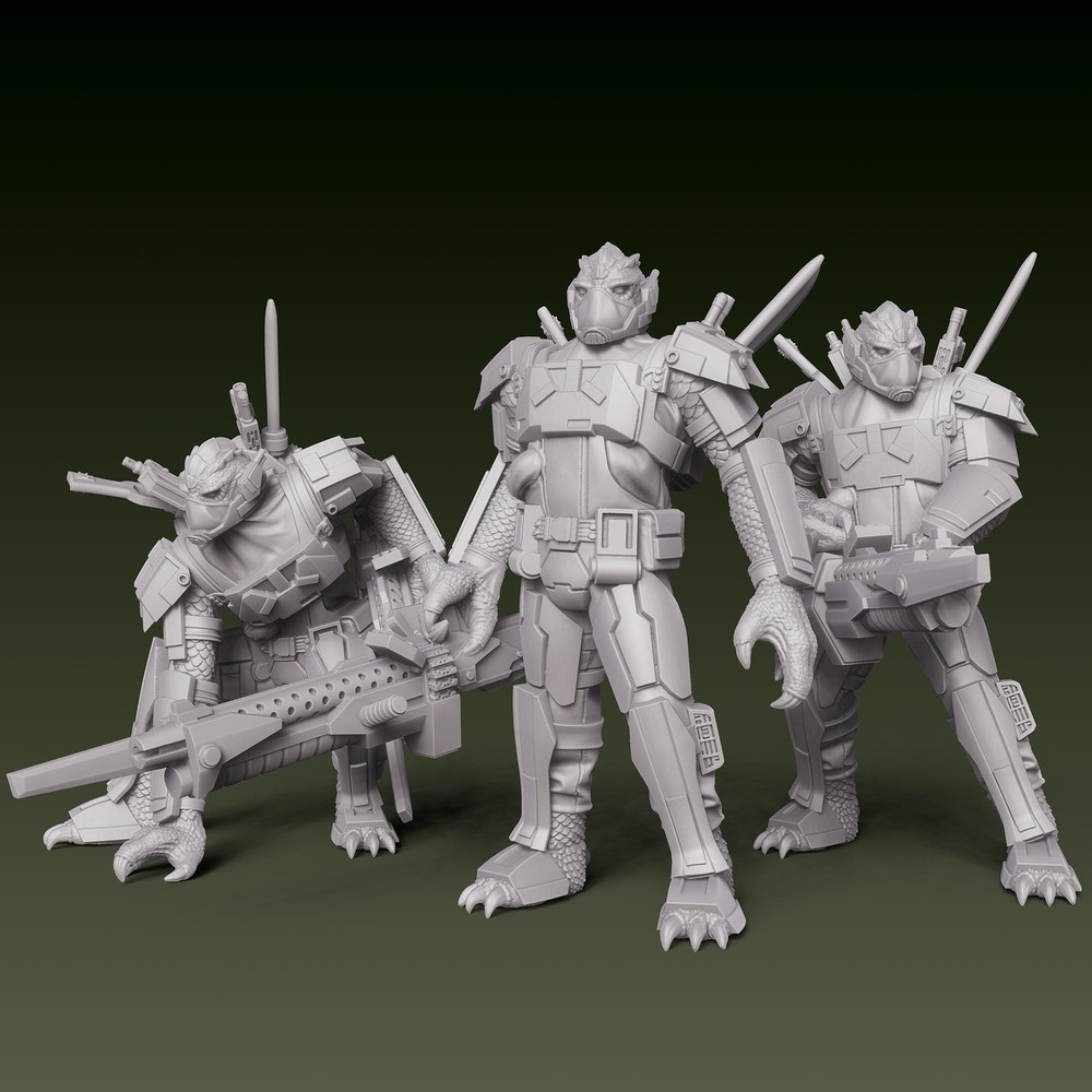 Elite Lizard Mercenary - DARK FIRE | Legion compatible - 3D printed