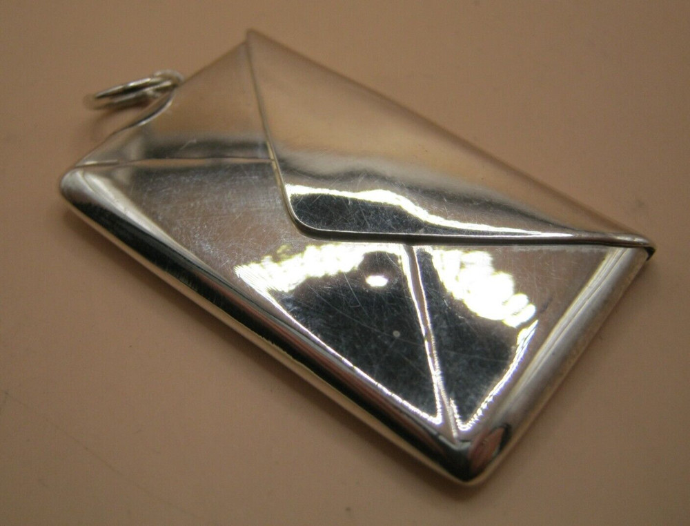 Victorian Style Birmingham Sterling Silver Double Envelope Stamp Case Box Holder