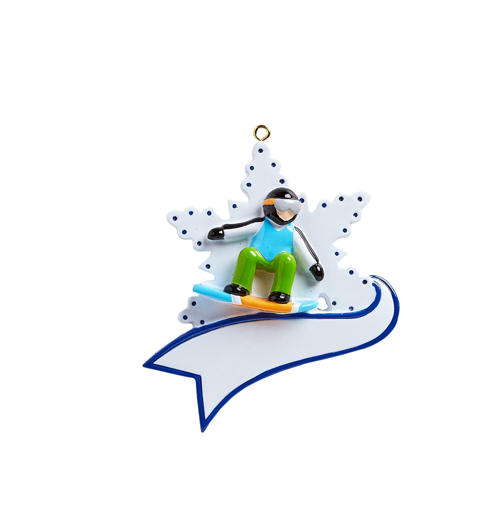Snow Boarder Personalized Christmas Ornament