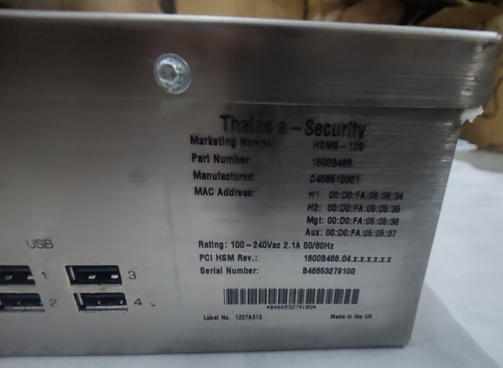 Thales E-Security HSM9-12S Payshield 9000