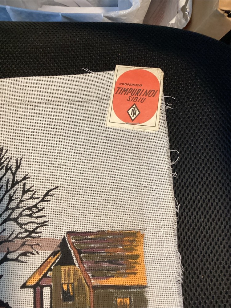 Vintage Hand Painted Needlepoint