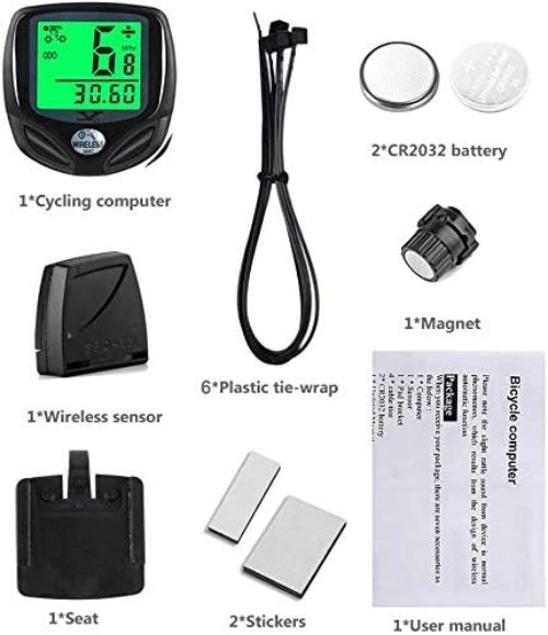 Durable Waterproof Bicycle Computer with LCD Display & Easy Installation - Black