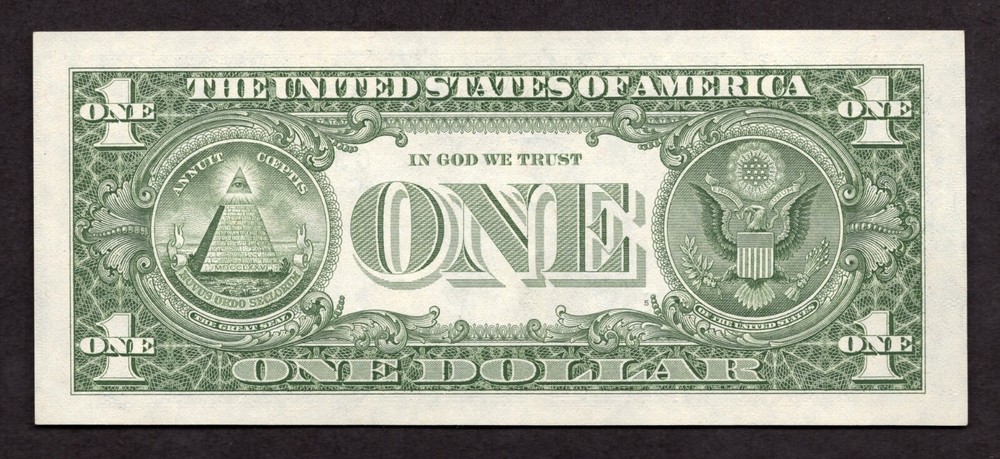 1985 $1 FRN Third Printing Shift & Misaligned Cutting Error Note - Uncirculated