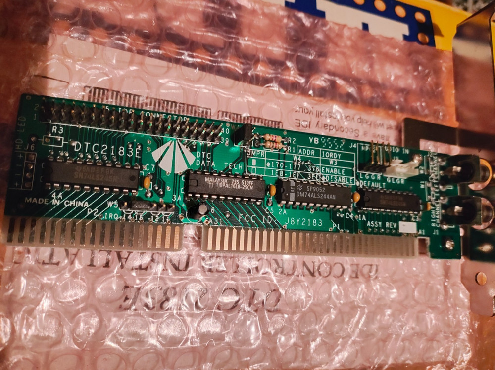DTC (Data Technology Corporation) DTC2183E IDE HDD/CDROM Controller 16bit ISA