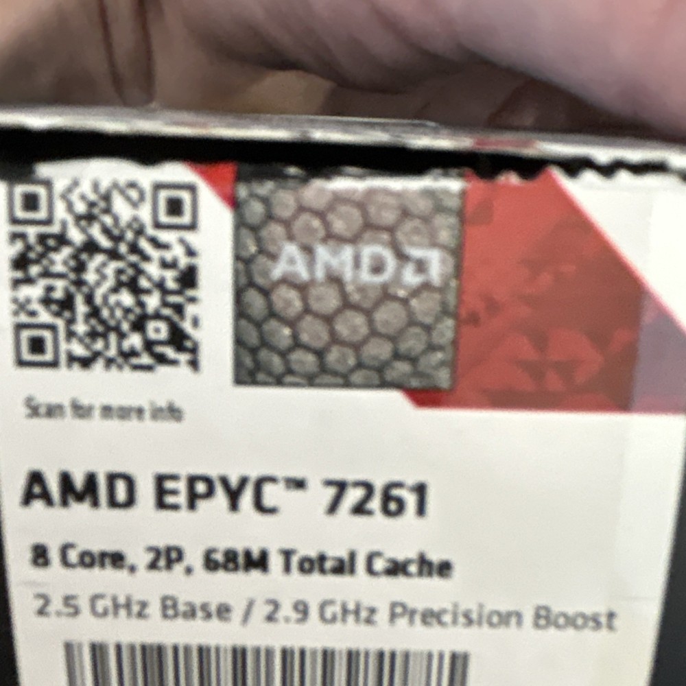 AMD EPYC 7261 8-Core 2.5GHz 68MB Cache Socket SP3 Server CPU