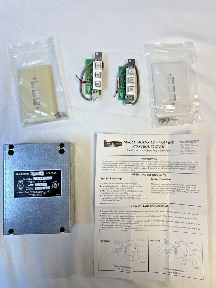 Projection Da Lite Screens Model LVC-4 + 2 Wall Switch
