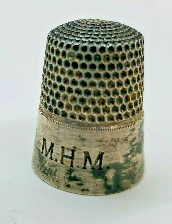 Sterling Silver Sewing Thimble, Size 10 unmarked MHM