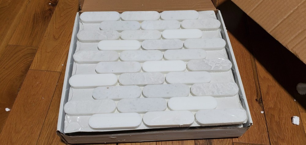 LOT 6 Eclipse – Dolomite, Iceberg & White POL 12" X 12" 3/8"  Thickness