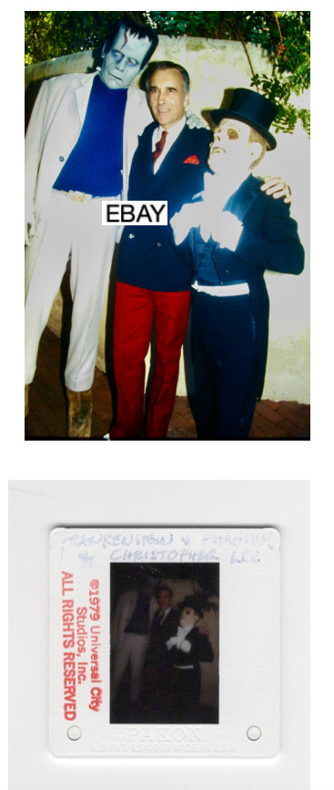 ORIGINAL CHRISTOPHER LEE 1979 SLIDE AT UNIVERSAL STUDIOS FRANKENSTEIN