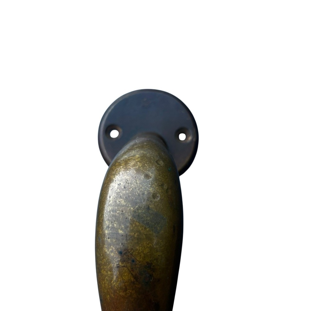 Vintage Large Solid Brass Door Handle Great Patina