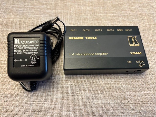 Kramer 104M - 1:4 Microphone Distributor & Amplifier