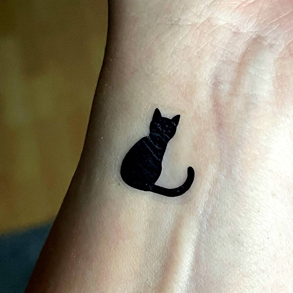 Black Cat Temporary Tattoo Sheet, Cat Tattoo, Tiny Black Tattoos