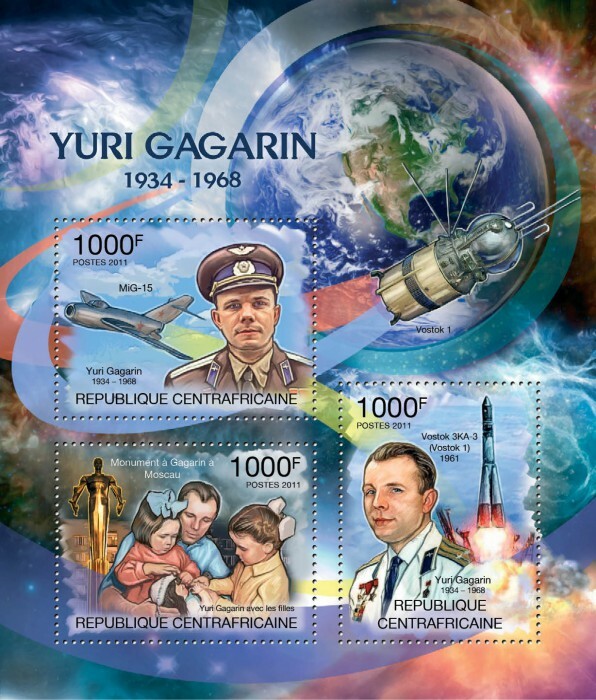 Centrafrique 2011 - Yuri Gagarin space. Scott Code: 1578