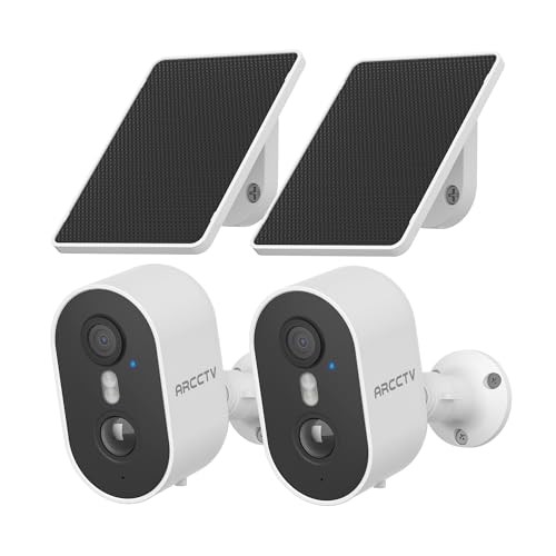 Security Camera Wireless Outdoor, 4MP Recharge Battery Powered WiFi 2 Pack