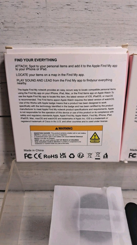 Bluetooth wireless tag Smart Tracker works with APPLE FIND MY Black