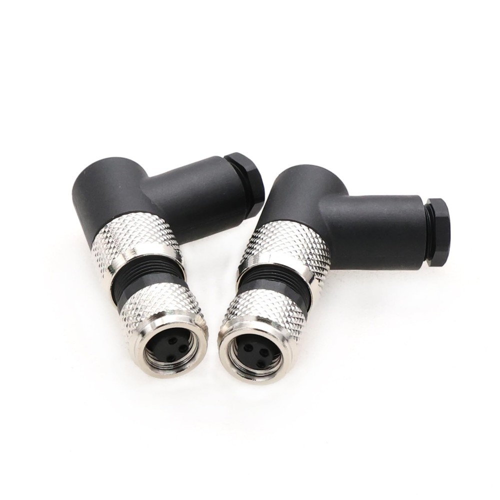 M8 Right Angle 3 Pin Female A Code Plug Industrial Circular Sensor Connector ...
