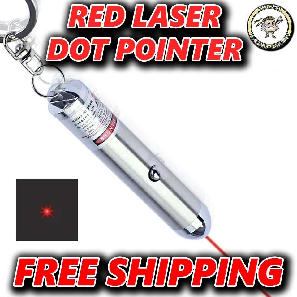 Red Laser Dot Pointer With Keychain & Batteries