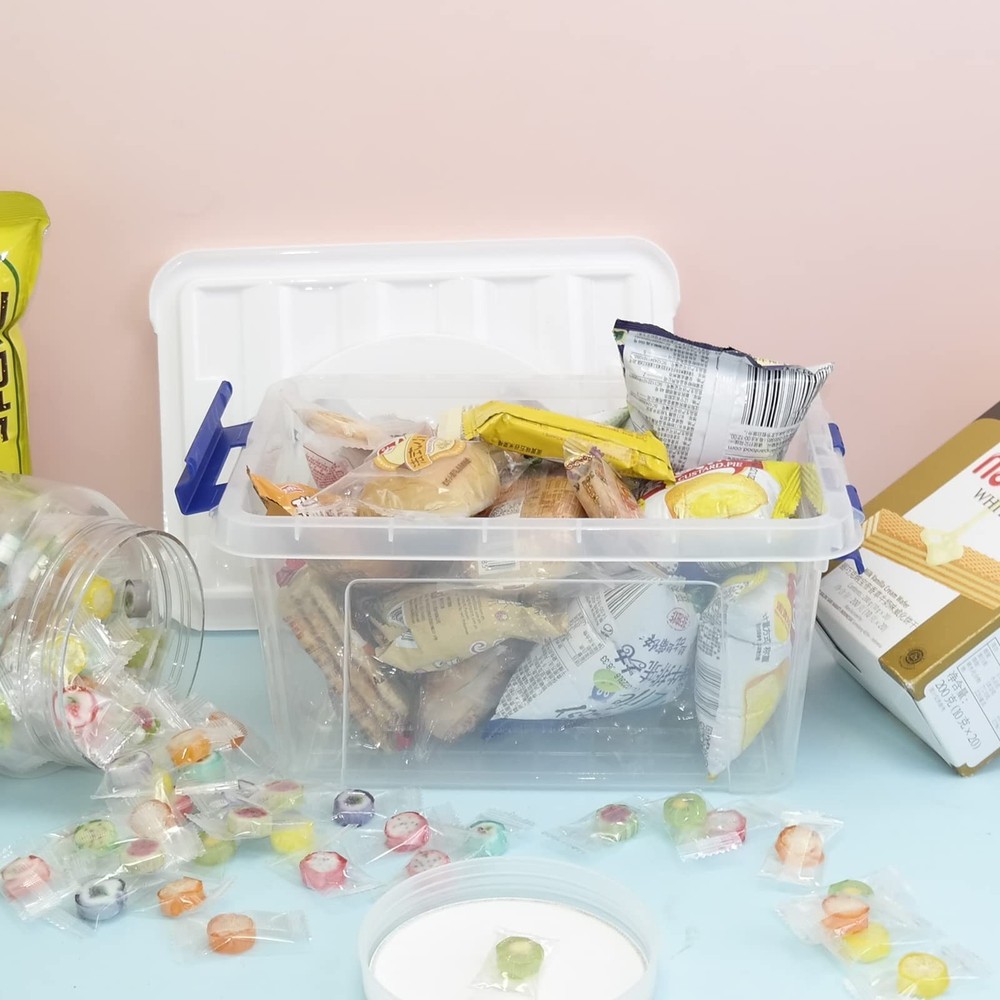 7 Quart Plastic Storage Boxes, 6 Pack Clear Storage Bins with Lids 6 Quart