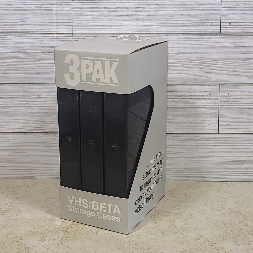 VHS Beta Storage Cases 3 Pak Video VCR  New