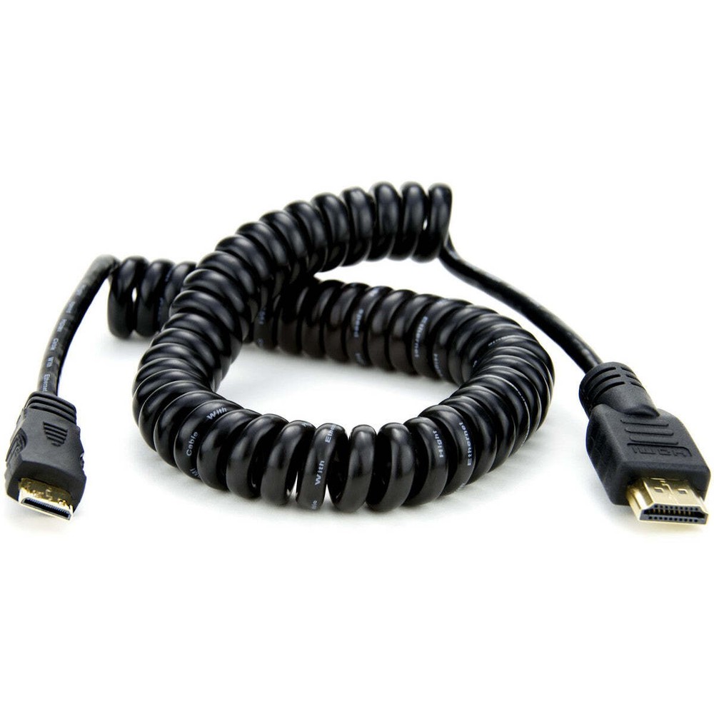 Atomos 50cm Coiled MINI to FULL Cable - Compatible with HDMI