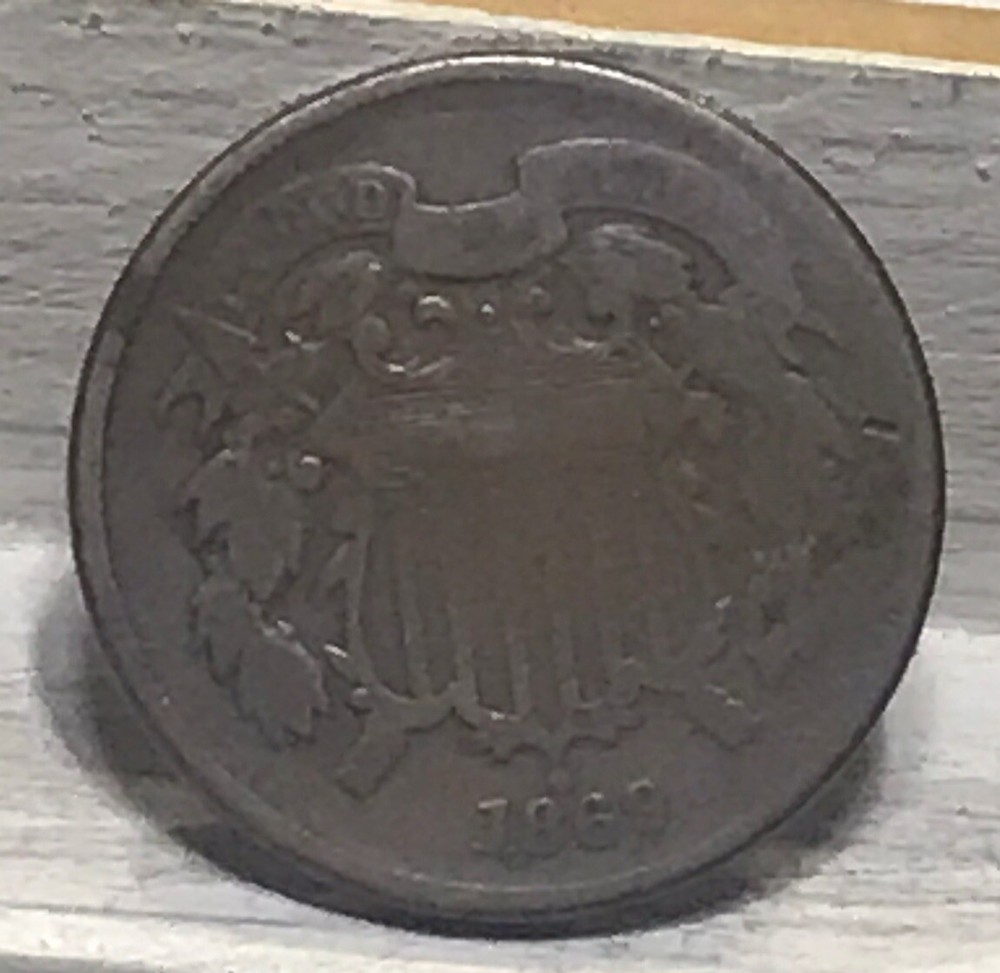 1869 United States 2 Cent Better Date Better Grade E