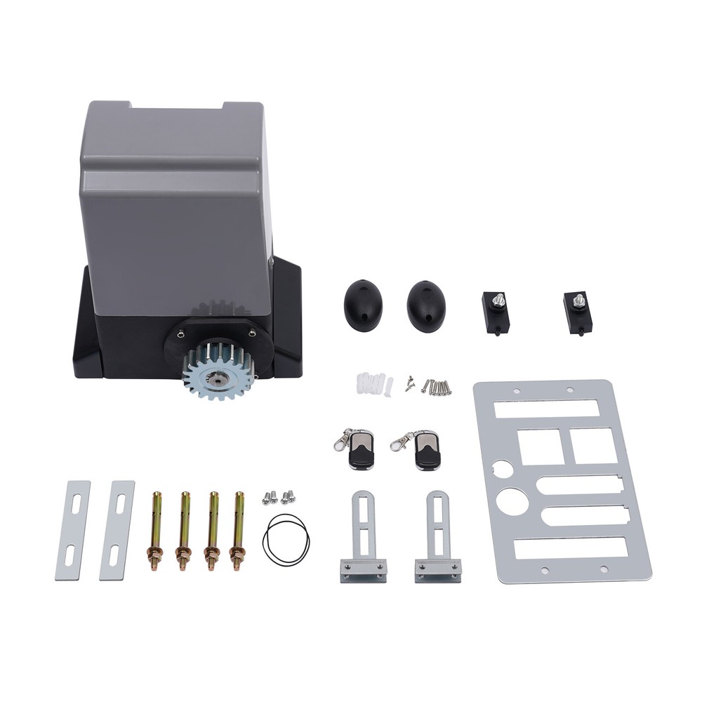 4400lbs Automatic Sliding Gate Opener Rack Driven with 2 Remotes & Complete Kit