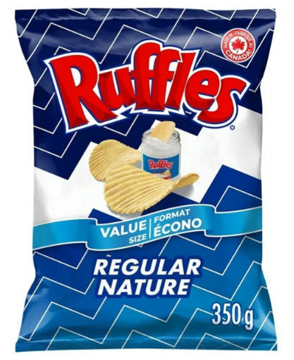 Ruffles Regular Potato Chips, 350g (Imported from Canada)