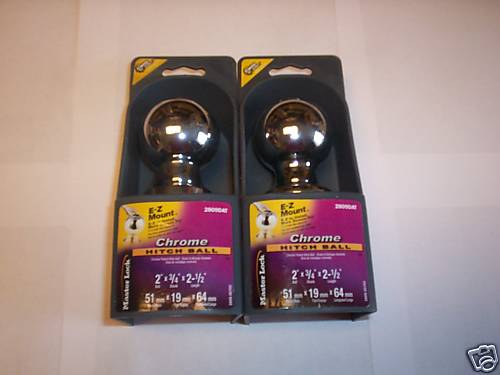 2 MASTER LOCK 2" E-Z MOUNT HITCH BALLS RECEIVER TOWING