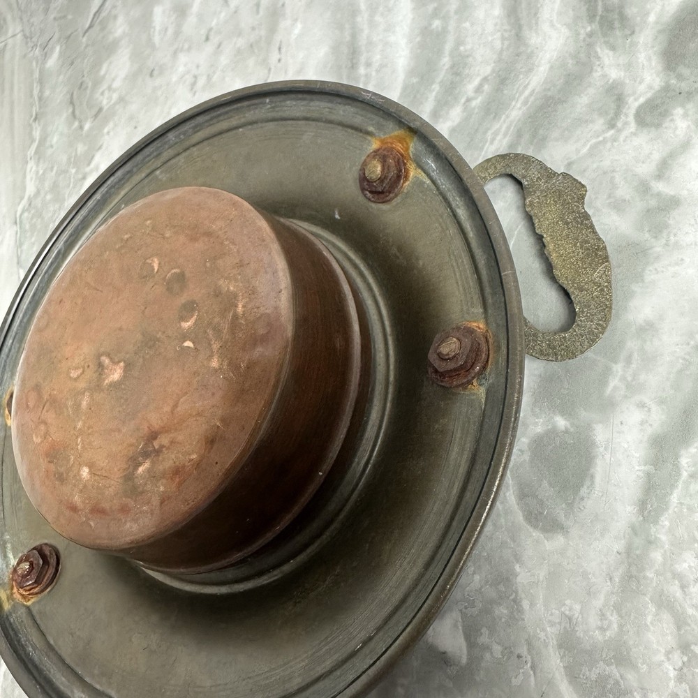 Spanish Brass and Hammered Copper Brazier Bowl Coal Heater? Small