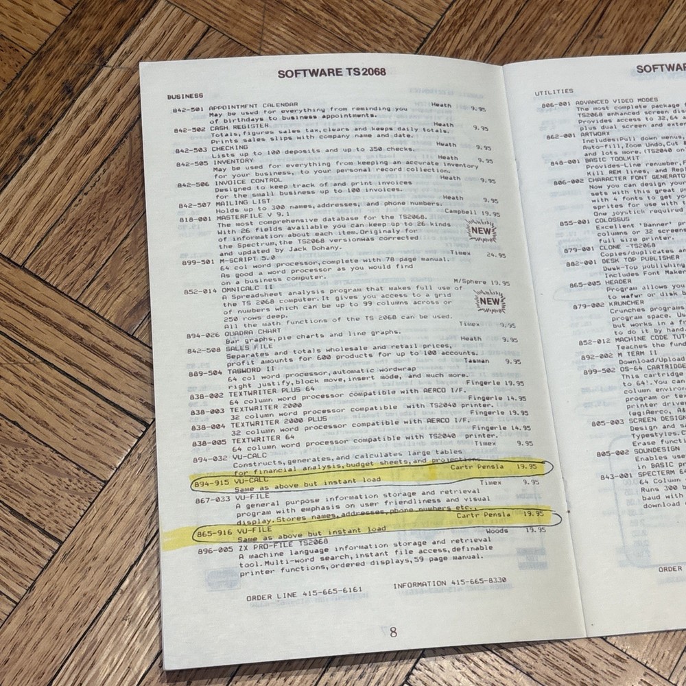 Vintage Timex Sinclair Computer Hardware & Software Order Catalogs (5)