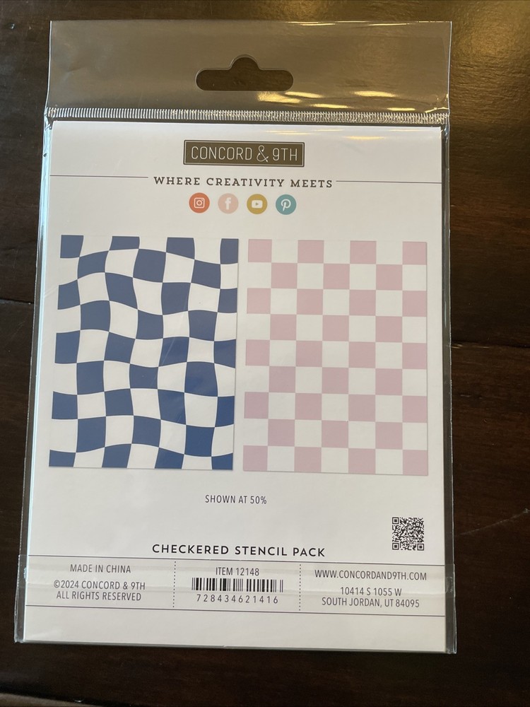 Concord & 9th Checkered Stencil Pack New