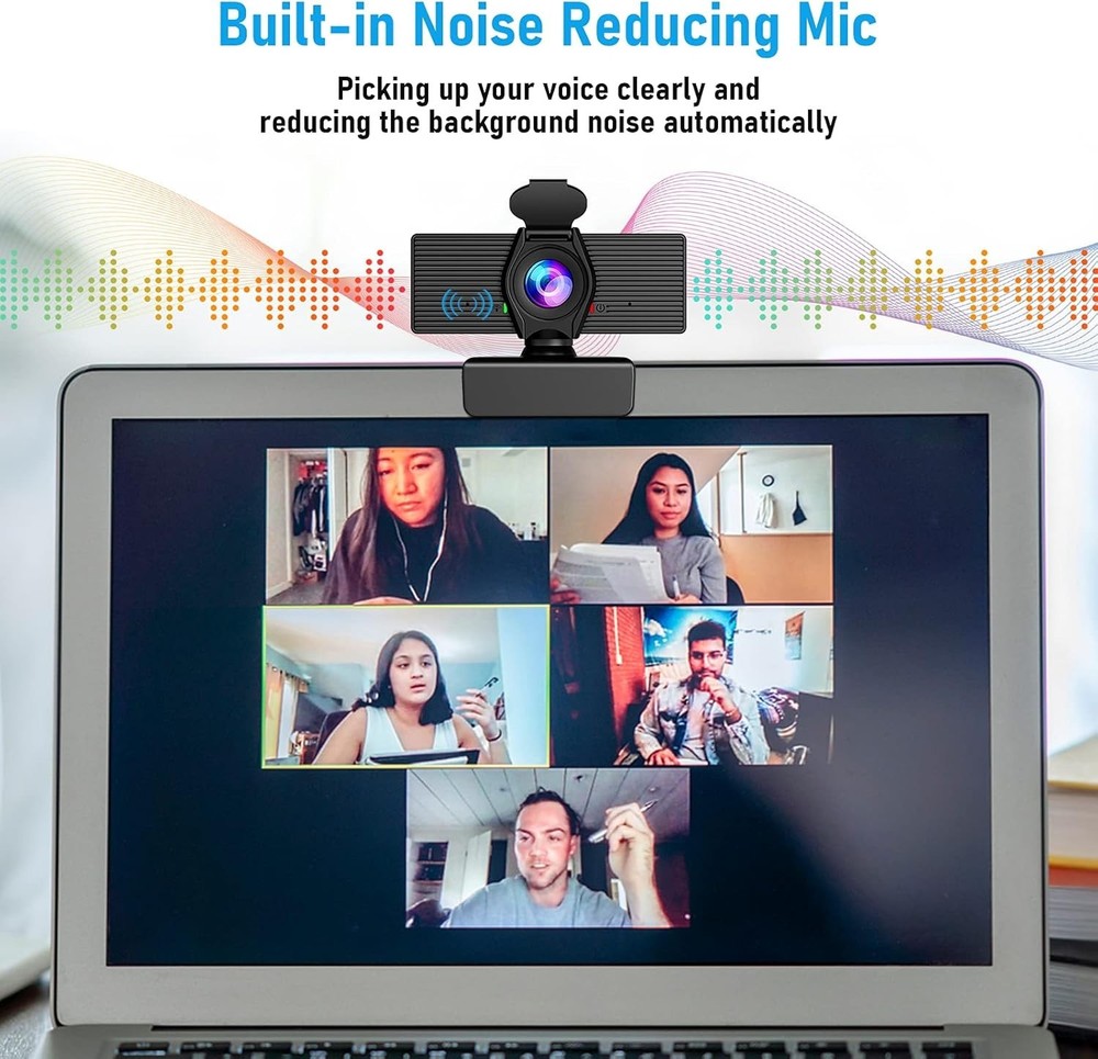 Webcam with Microphone & Privacy Cover, 1080P HD Web Computer Camera, USB Plu...