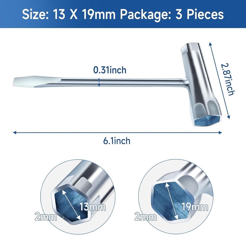3 Pack Chainsaw Scrench Replacement Combination Screwdriver and 13-19, Silver