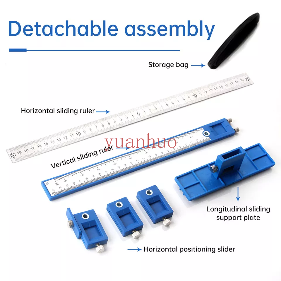 Cabinet Hardware Jig Adjustable Punch Locator Handle Template Tools Drill Guide